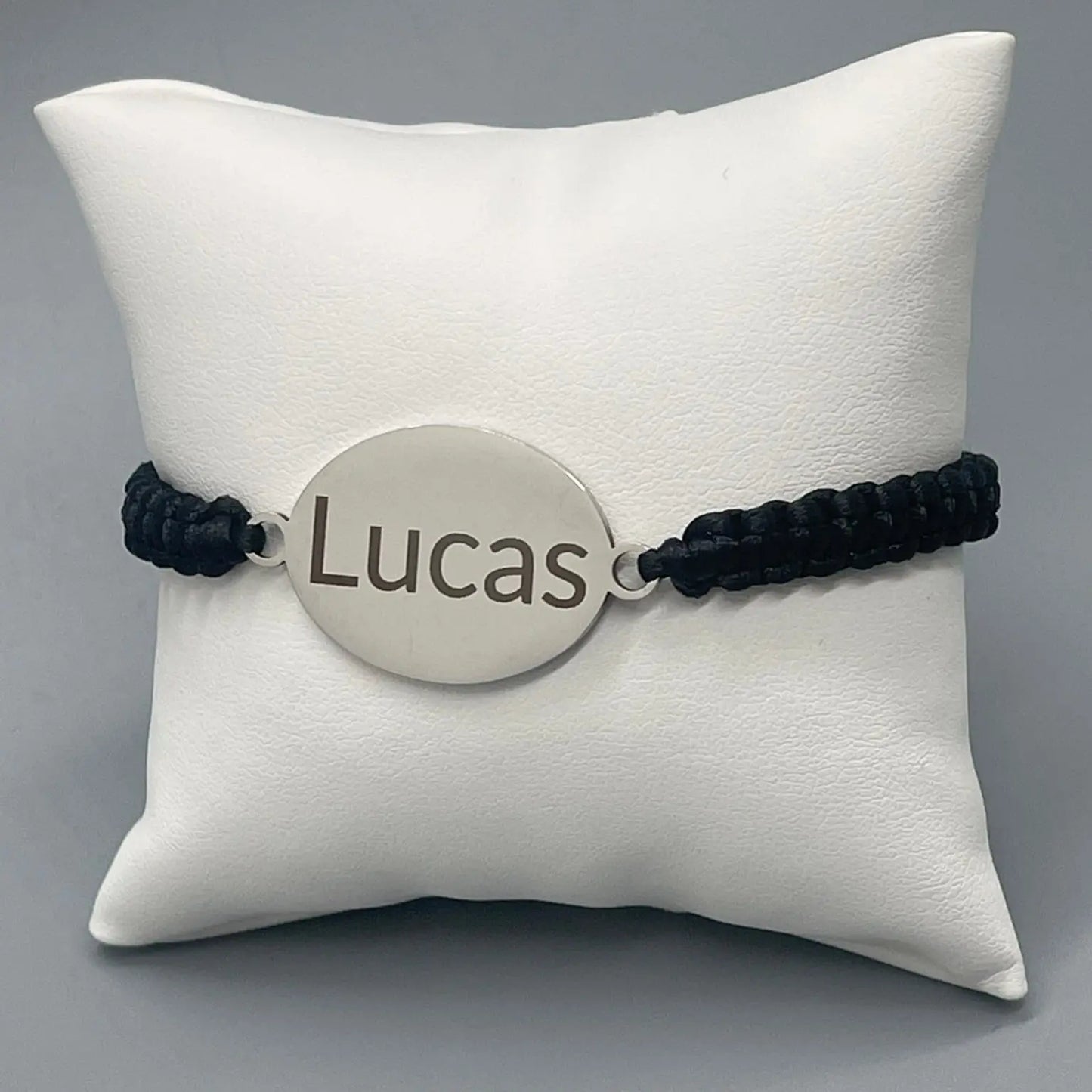 Bracelet Personnalisé avec Cordon Noir - Gravure Laser ROUSSILLON CRÉATIONS
