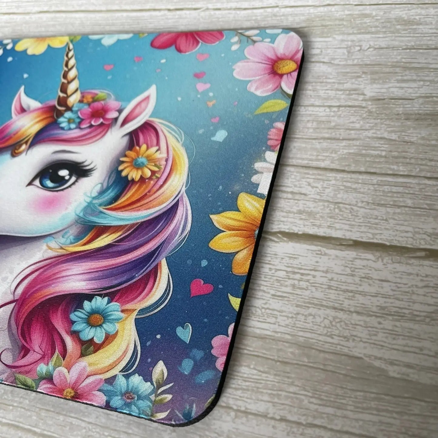 Tapis de Souris Licorne Magique & Fleurs Arc-en-ciel ROUSSILLON CRÉATIONS