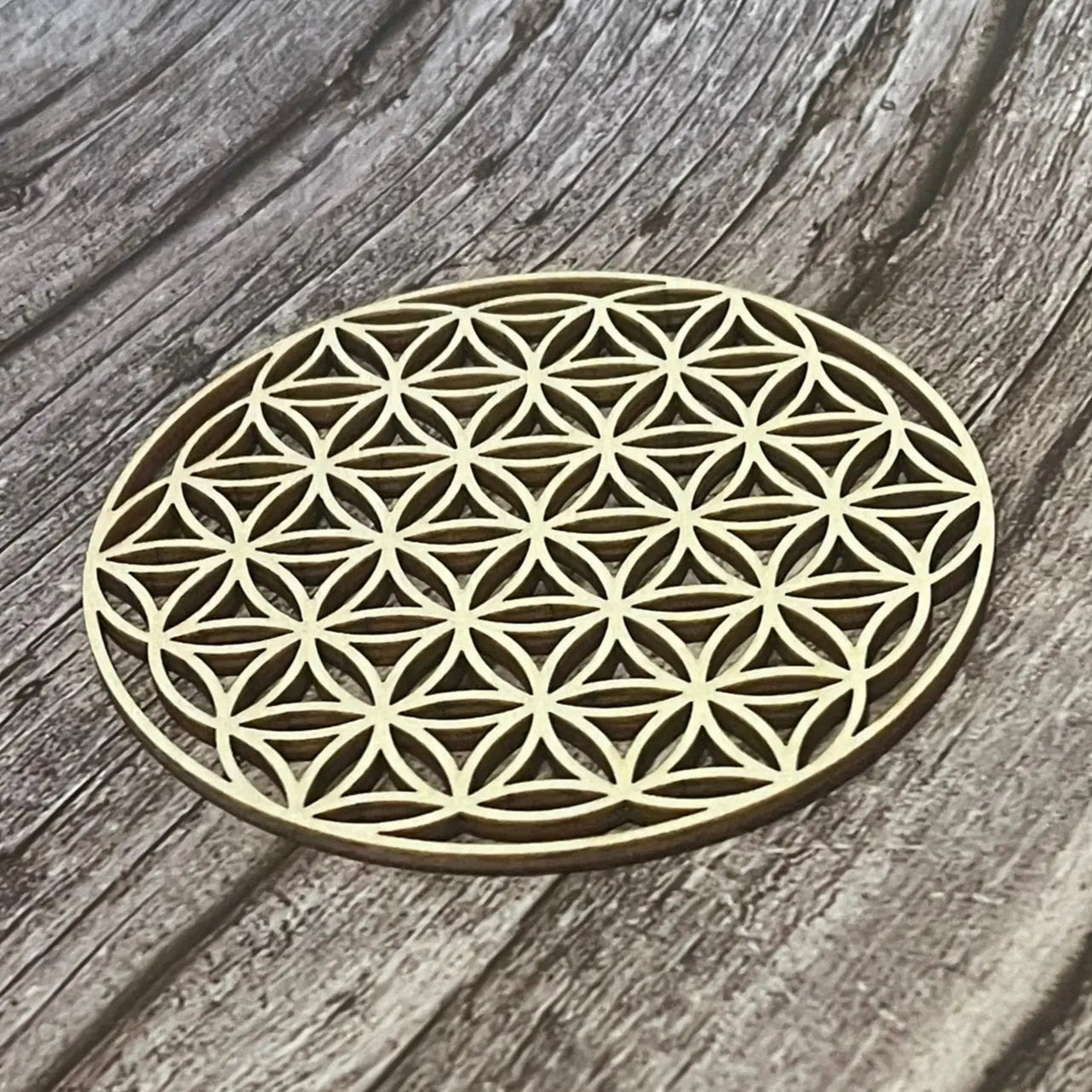 Fleur de Vie en bois – 10 cm – Décoration artisanale gravée au laser ROUSSILLON CRÉATIONS