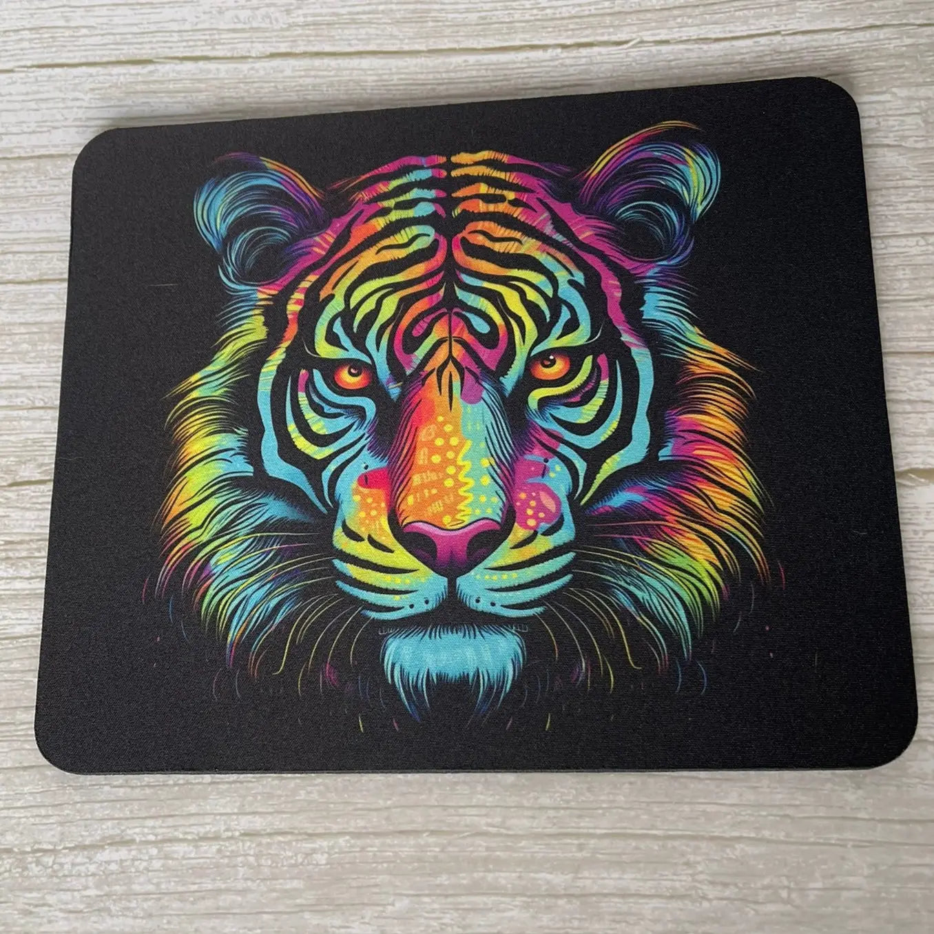 Tapis de Souris Design Tigre Psychédélique & Néon ROUSSILLON CRÉATIONS