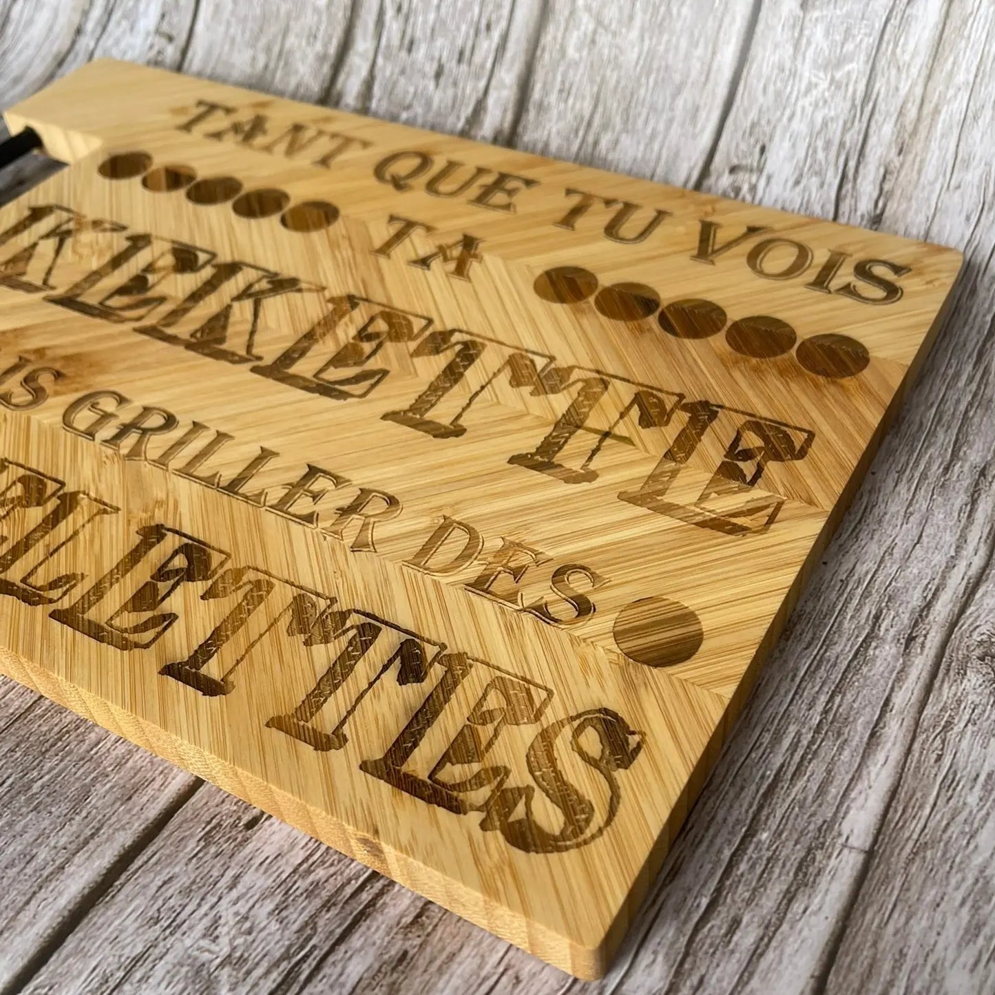 Planche à Découper en bambou "Tant que tu vois ta Kekette..." ROUSSILLON CRÉATIONS