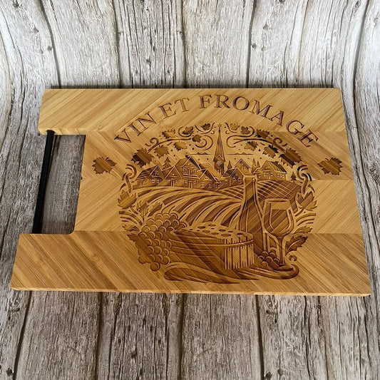 Planche à Découper Bambou Gravée – Vin et Fromage Planche à découper / planche apéro Roussillon-Creations-Tautavel-66