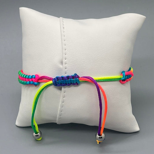 Bracelet Personnalisé avec Cordon Multi couleur - Gravure Laser