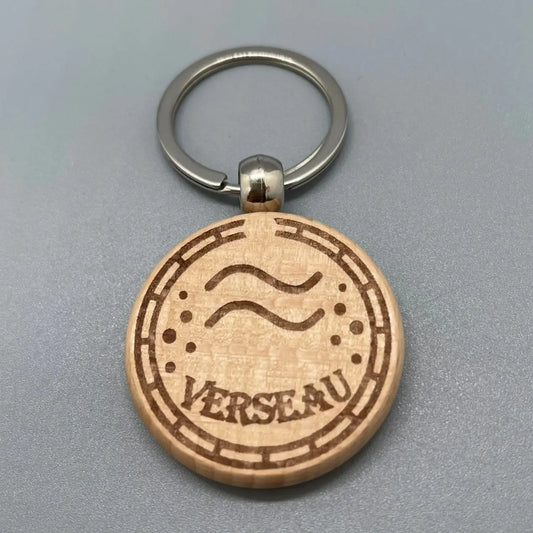 Porte-clé Zodiaque "Verseau" en Bois Gravé au Laser ROUSSILLON CRÉATIONS