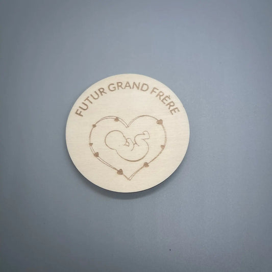 Magnet Annonce Grossesse "Futur Grand Frère" - Gravure Laser ROUSSILLON CRÉATIONS