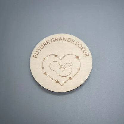 Magnet Annonce Grossesse "Future Grande Soeur" - Gravure Laser ROUSSILLON CRÉATIONS