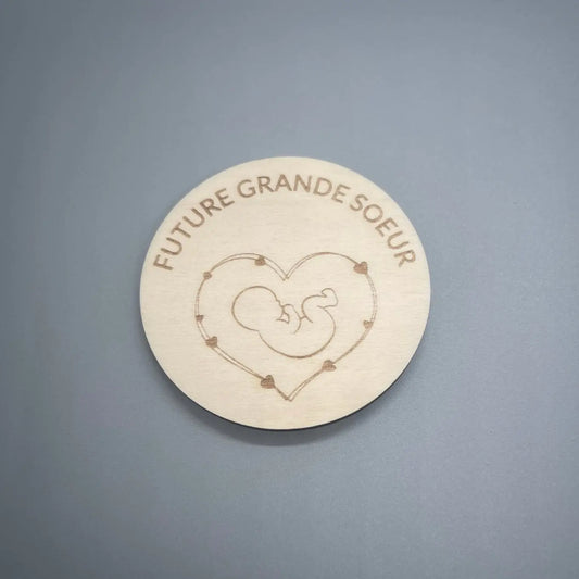 Magnet Annonce Grossesse "Future Grande Soeur" - Gravure Laser ROUSSILLON CRÉATIONS