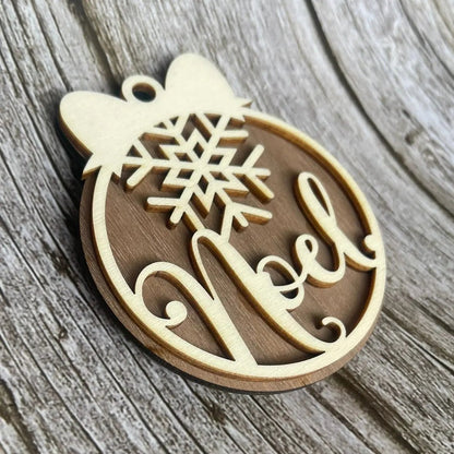 🎄 Boule de Noël en bois – Décoration artisanale en noyer et peuplier ROUSSILLON CRÉATIONS