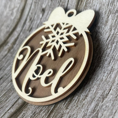 🎄 Boule de Noël en bois – Décoration artisanale en noyer et peuplier ROUSSILLON CRÉATIONS