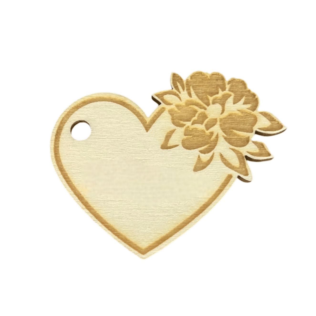 Marque-place mariage personnalisé en bois – Cœur pivoine gravé au laser Mariage Personnalisable Roussillon-Creations-Tautavel-66