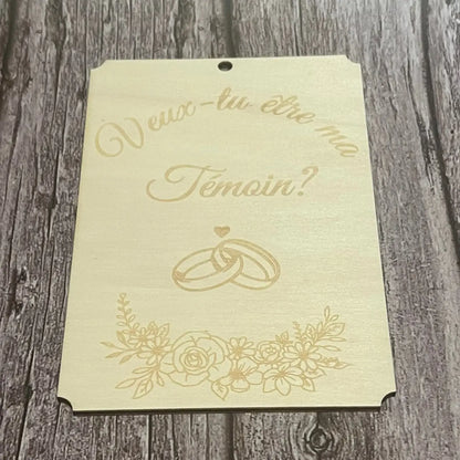 Plaque Veux-tu être ma Témoin ? - ROUSSILLON CRÉATIONS