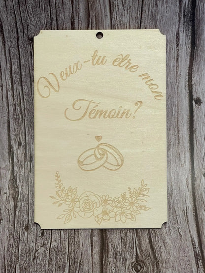 Plaque Veux-tu être mon Témoin ? - ROUSSILLON CRÉATIONS