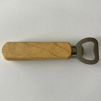 Décapsuleur en bois personnalisé avec gravure laser prénom et message vierge.