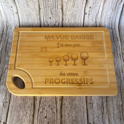 Planche à Découper Bambou Gravée – Verres progressifs Planche à découper / planche apéro Roussillon-Creations-Tautavel-66