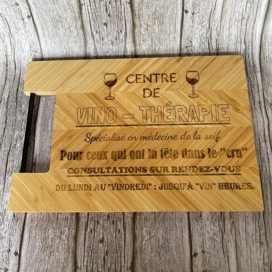 Planche à Découper en bambou  "Centre de Vino-Thérapie" ROUSSILLON CRÉATIONS