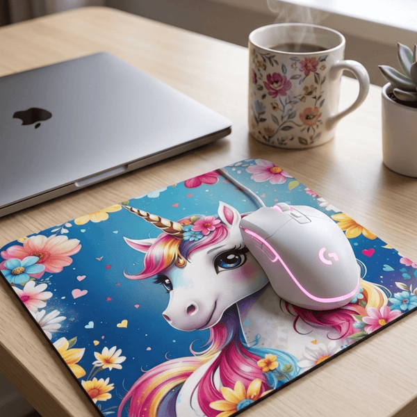 Tapis de souris enfant licorne – cadeau original enfant – Roussillon Créations Tautavel (66)