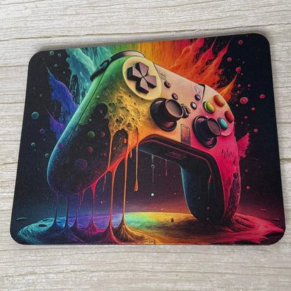 Tapis de souris gamer rectangulaire motif manette néon photo réelle impression Tautavel