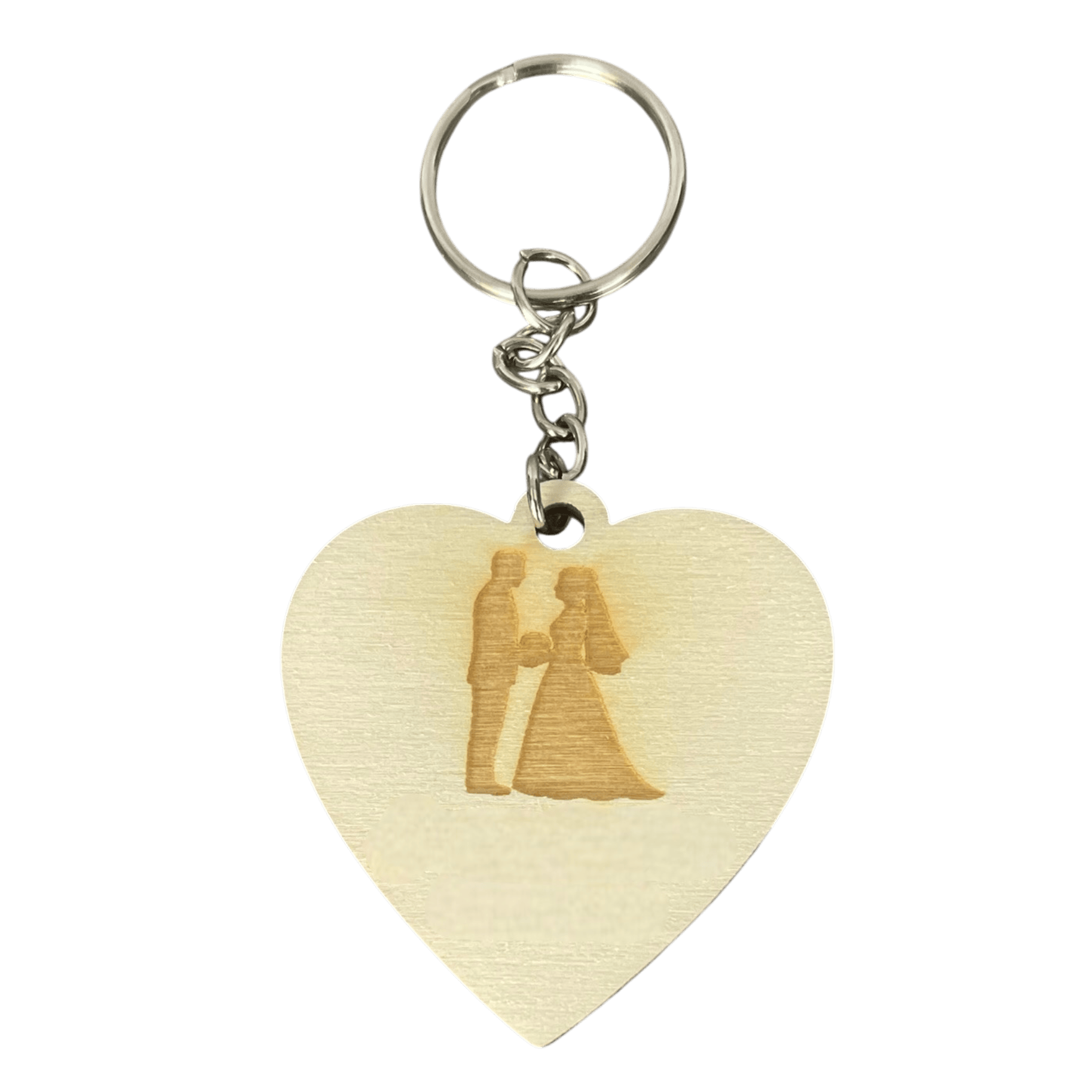 Porte-clés mariage personnalisé en bois – Cœur gravé avec prénoms et date Mariage Personnalisable Roussillon-Creations-Tautavel-66